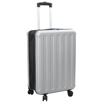 vidaXL Suitcase Folding with Lock Silver 43 x 27 x 66 cm ABS Plastic