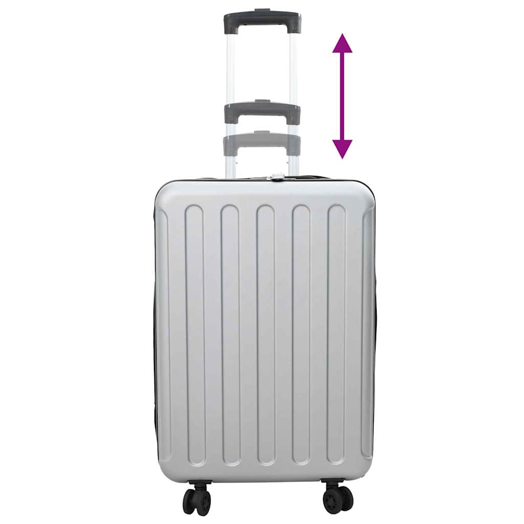 vidaXL Suitcase Folding with Lock Silver 43 x 27 x 66 cm ABS Plastic