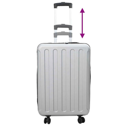 vidaXL Suitcase Folding with Lock Silver 43 x 27 x 66 cm ABS Plastic