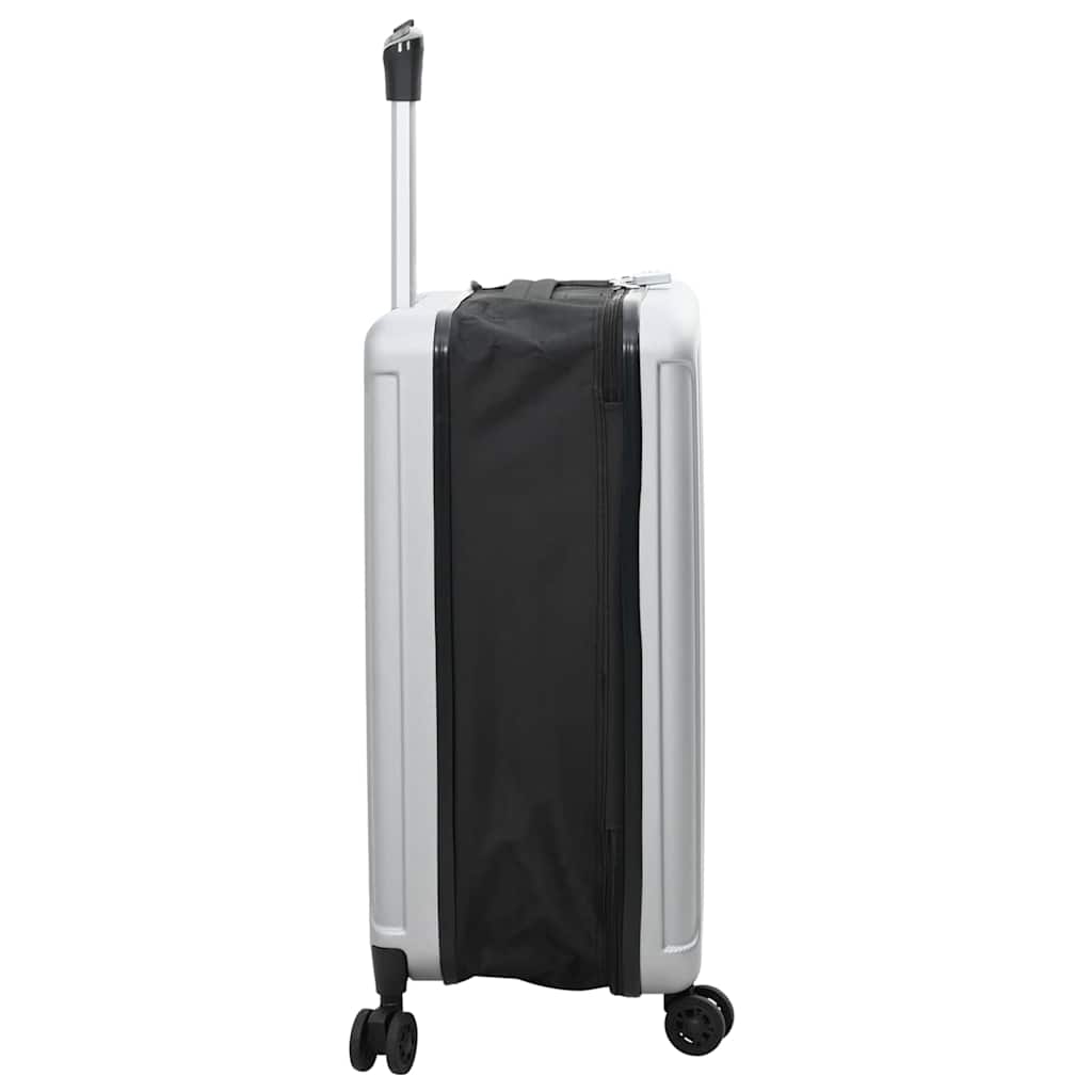 vidaXL Suitcase Folding with Lock Silver 43 x 27 x 66 cm ABS Plastic
