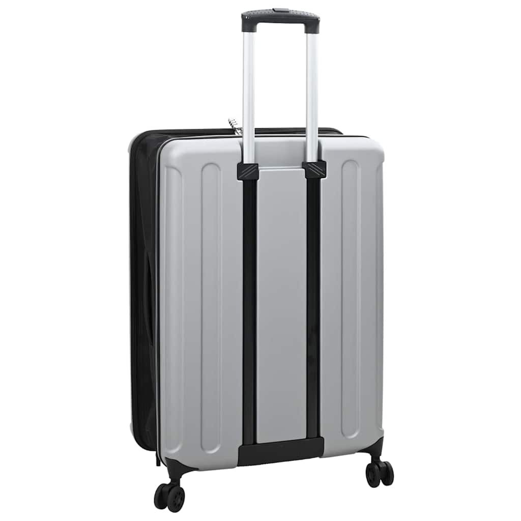 vidaXL Suitcase Folding with Lock Silver 50 x 30 x 76 cm ABS Plastic