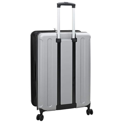 vidaXL Suitcase Folding with Lock Silver 50 x 30 x 76 cm ABS Plastic