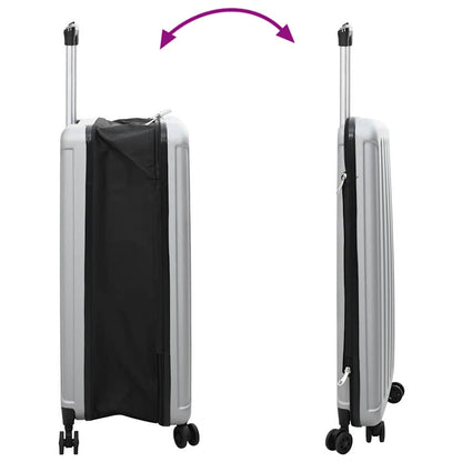 vidaXL Suitcase Folding with Lock Silver 50 x 30 x 76 cm ABS Plastic