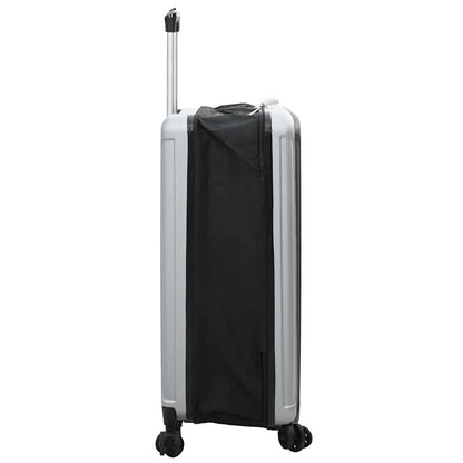 vidaXL Suitcase Folding with Lock Silver 50 x 30 x 76 cm ABS Plastic