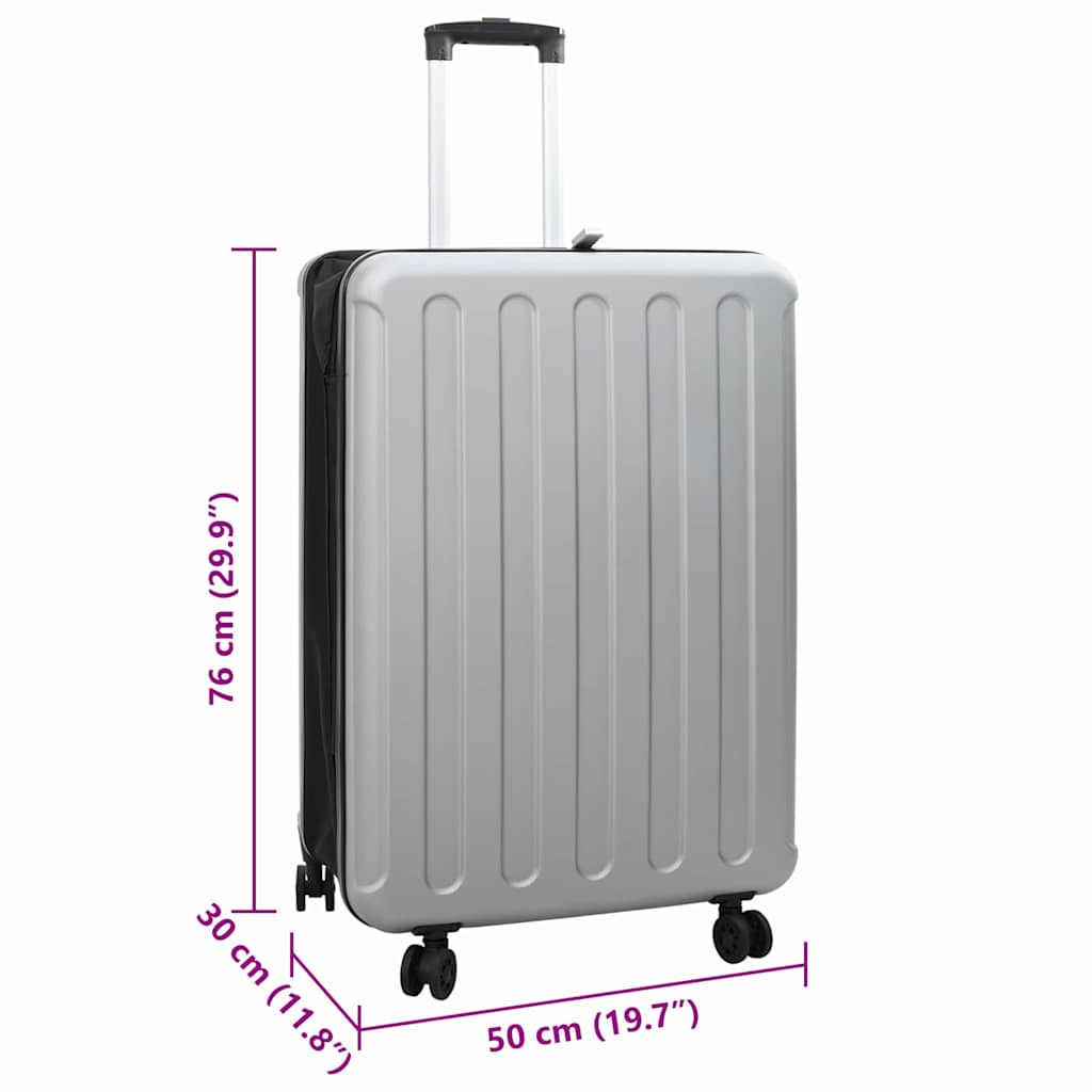 vidaXL Suitcase Folding with Lock Silver 50 x 30 x 76 cm ABS Plastic