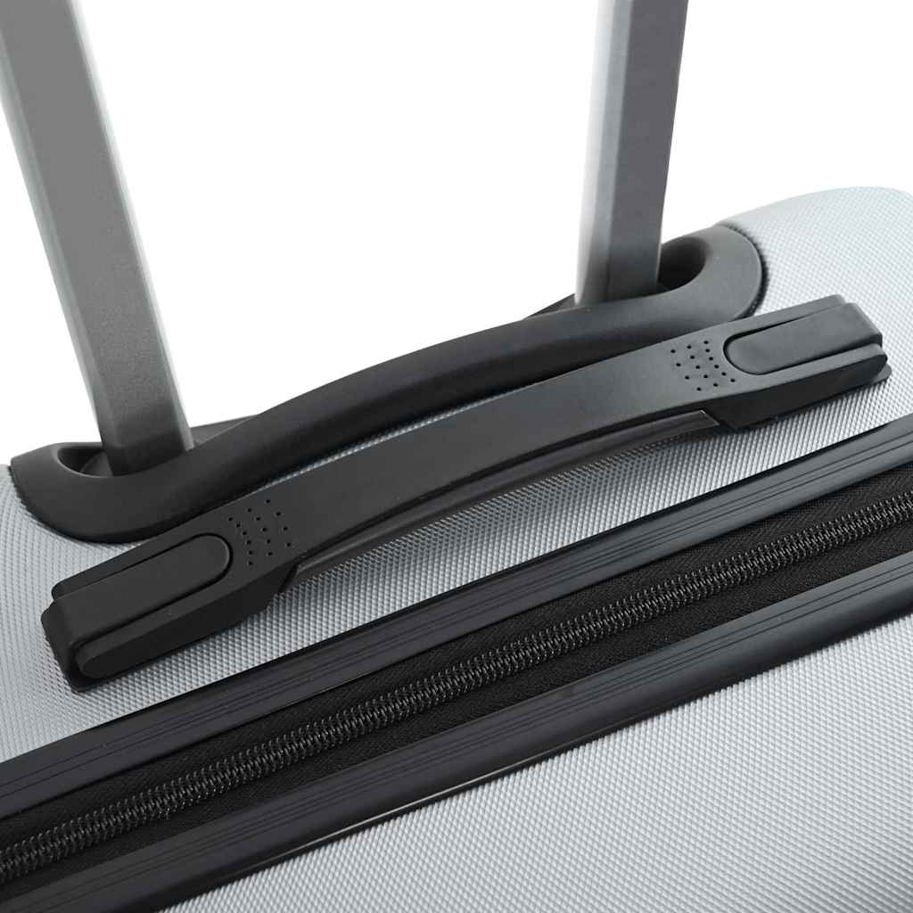 vidaXL Suitcase with Lock 3 pcs Silver 50 x 31 x 78 cm ABS Plastic