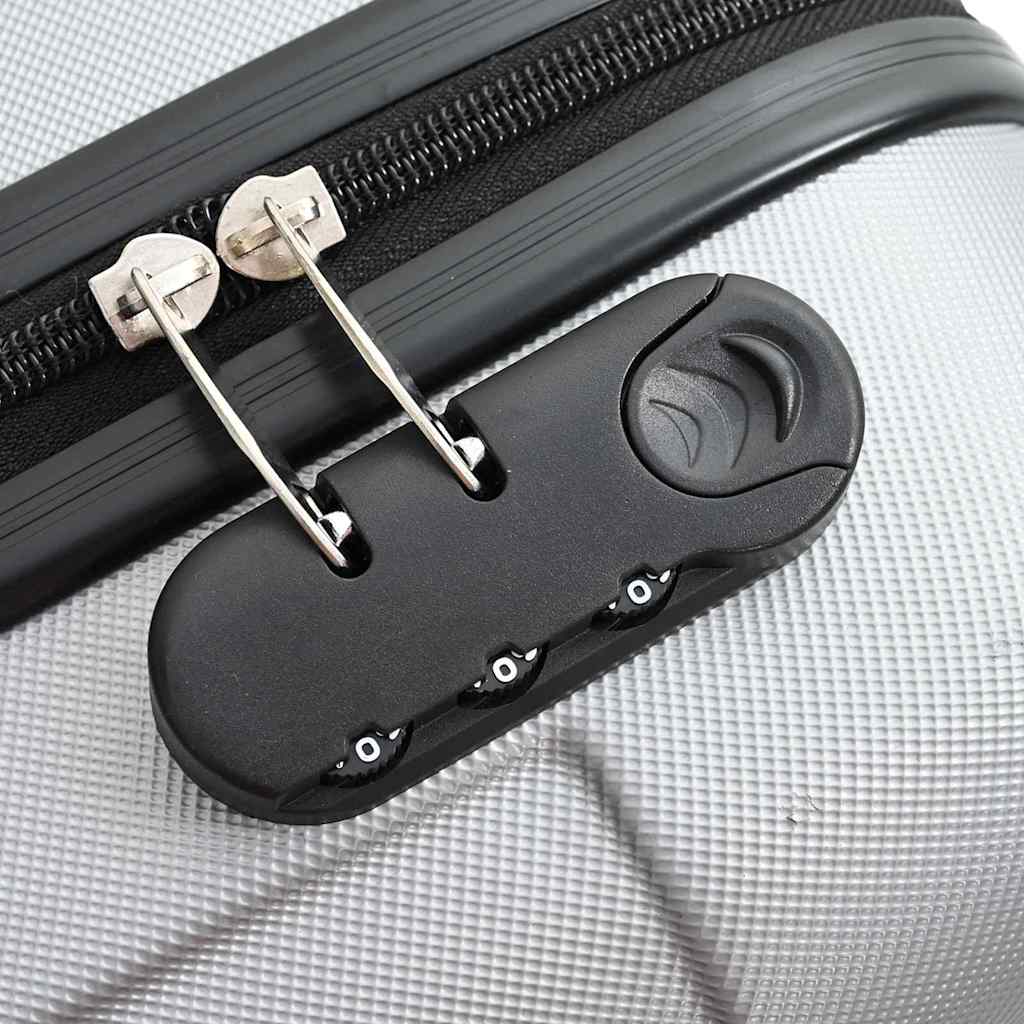 vidaXL Suitcase with Lock 3 pcs Silver 50 x 31 x 78 cm ABS Plastic
