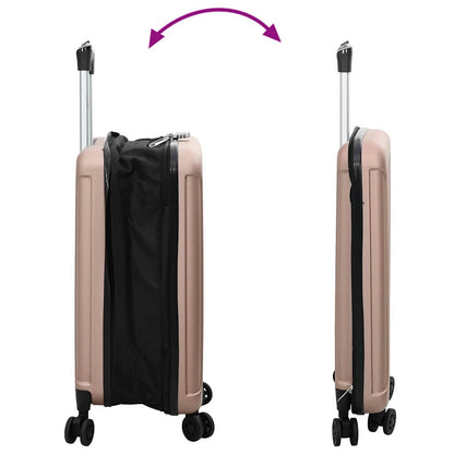 vidaXL Suitcase Folding Rose gold 34 x 23 x 55.5 cm ABS Plastic