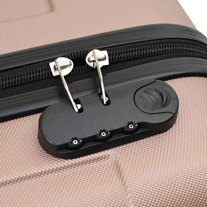 vidaXL Suitcase with Lock 3 pcs Rose Gold 50 x 31 x 78 cm ABS Plastic