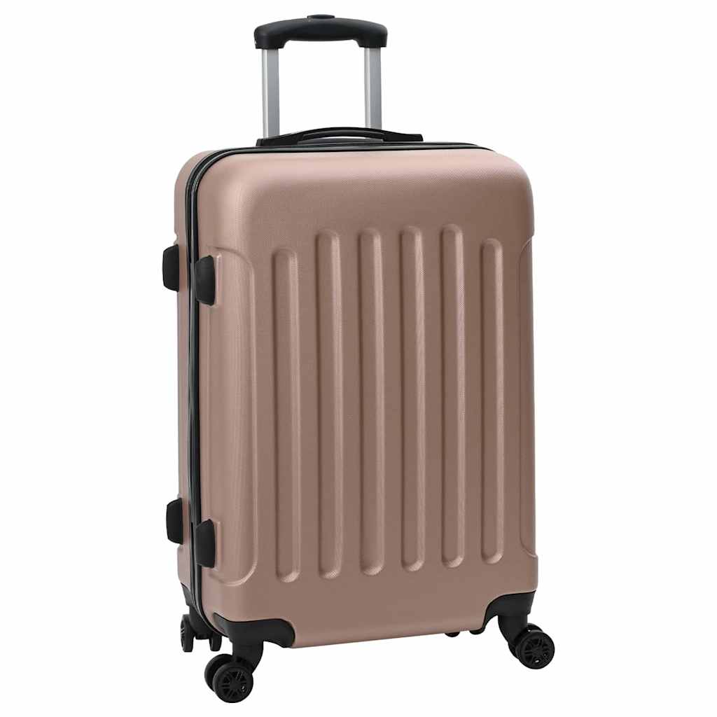 vidaXL Suitcase with Lock 3 pcs Rose Gold 50 x 31 x 78 cm ABS Plastic