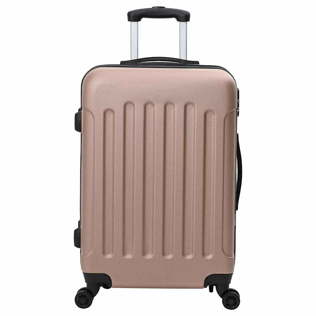vidaXL Suitcase with Lock 3 pcs Rose Gold 50 x 31 x 78 cm ABS Plastic