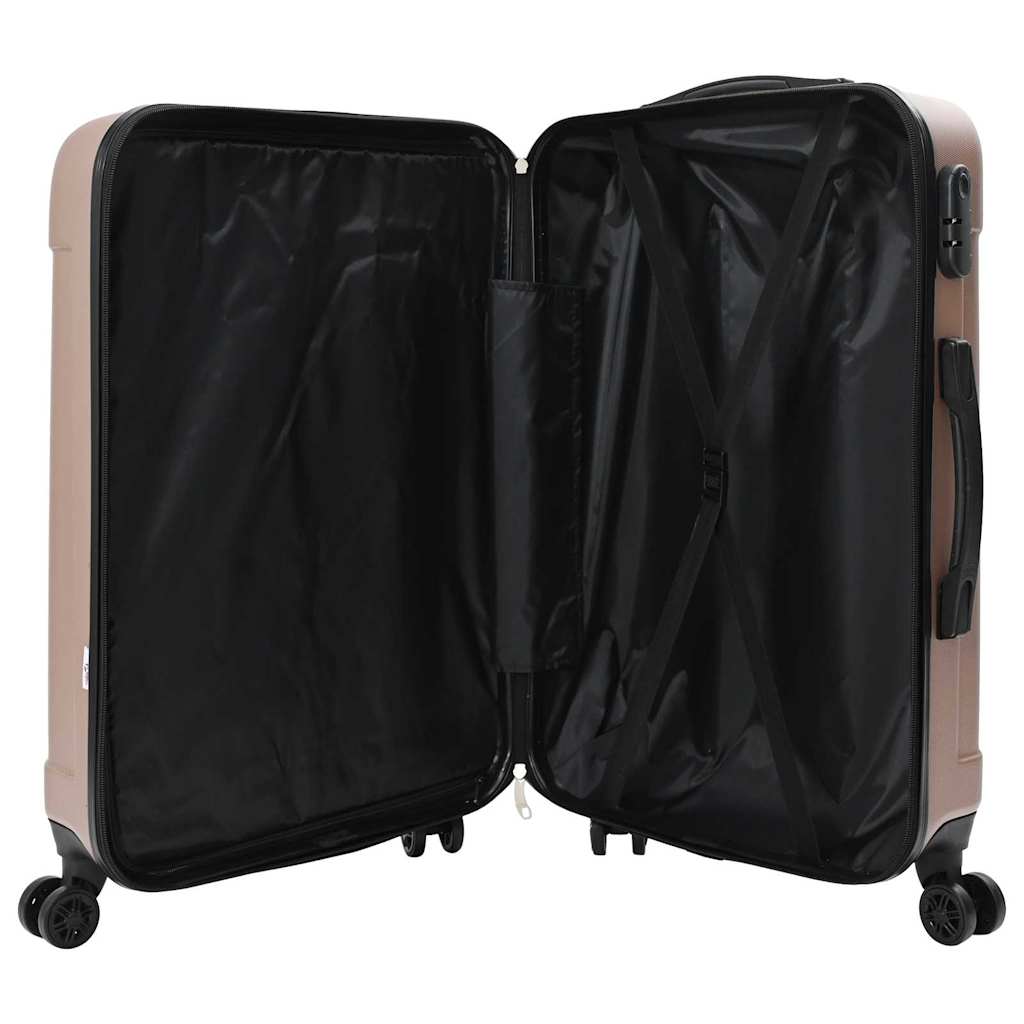 vidaXL Suitcase with Lock 3 pcs Rose Gold 50 x 31 x 78 cm ABS Plastic