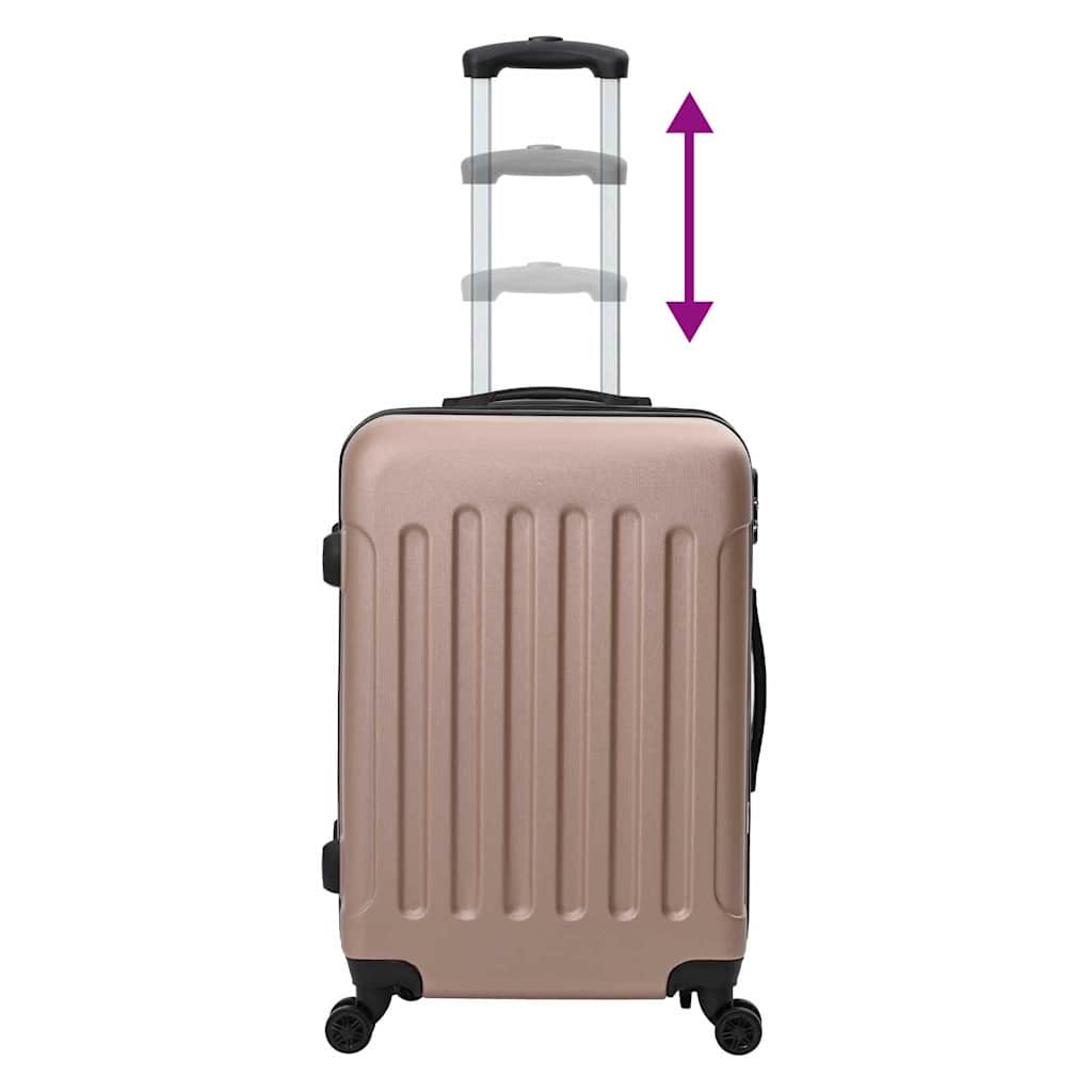 vidaXL Suitcase with Lock 3 pcs Rose Gold 50 x 31 x 78 cm ABS Plastic