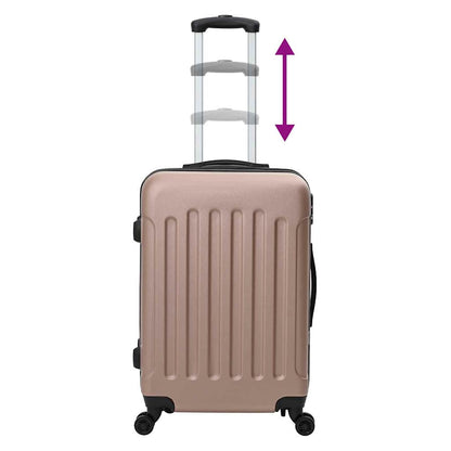 vidaXL Suitcase with Lock 3 pcs Rose Gold 50 x 31 x 78 cm ABS Plastic