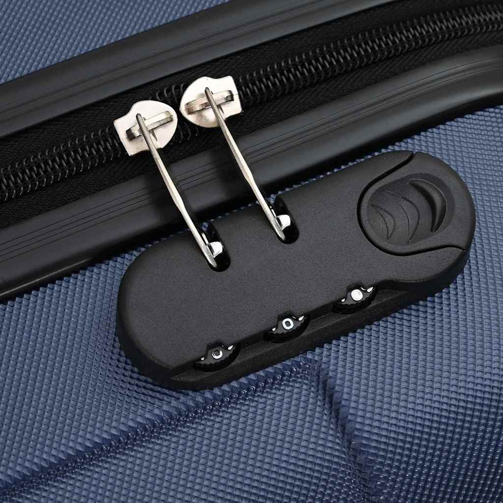 vidaXL Suitcase with Lock 3 pcs Dark Blue 50 x 31 x 78 cm ABS Plastic
