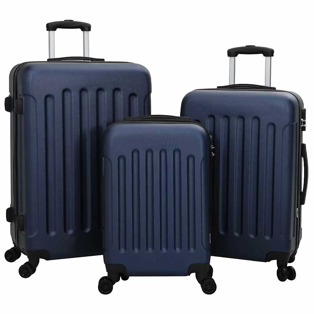 vidaXL Suitcase with Lock 3 pcs Dark Blue 50 x 31 x 78 cm ABS Plastic