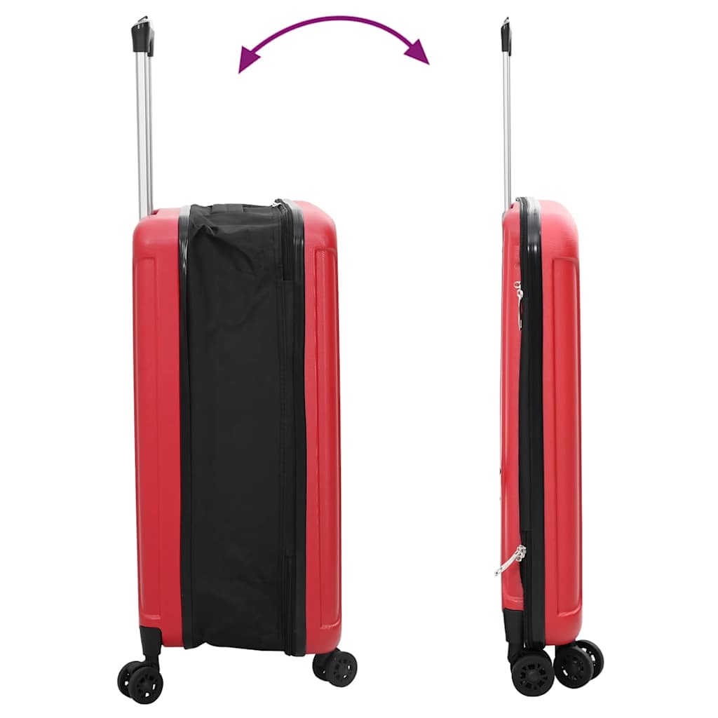 vidaXL Suitcase Folding with Lock Red 34 x 23 x 55.5 cm ABS Plastic