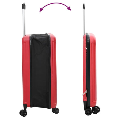 vidaXL Suitcase Folding with Lock Red 34 x 23 x 55.5 cm ABS Plastic