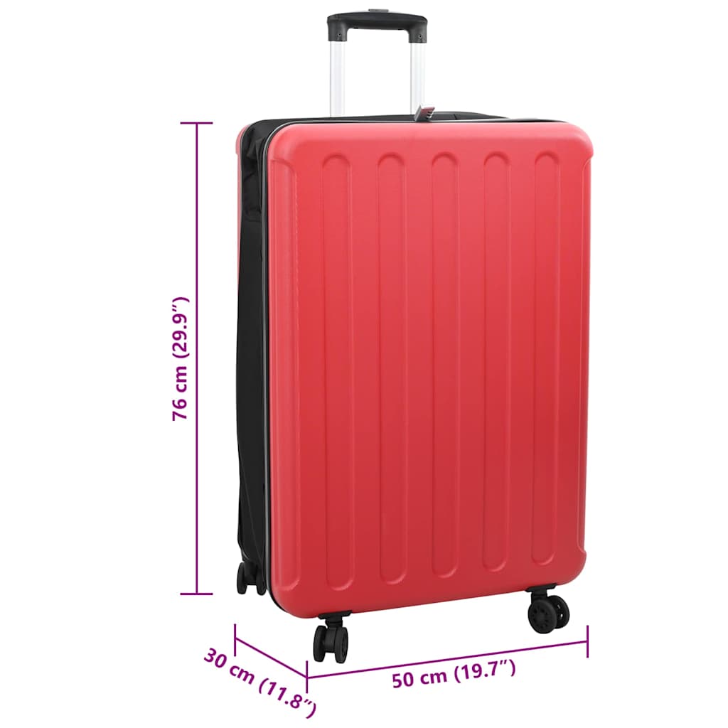vidaXL Suitcase Folding with Lock Red 50 x 30 x 76 cm ABS Plastic