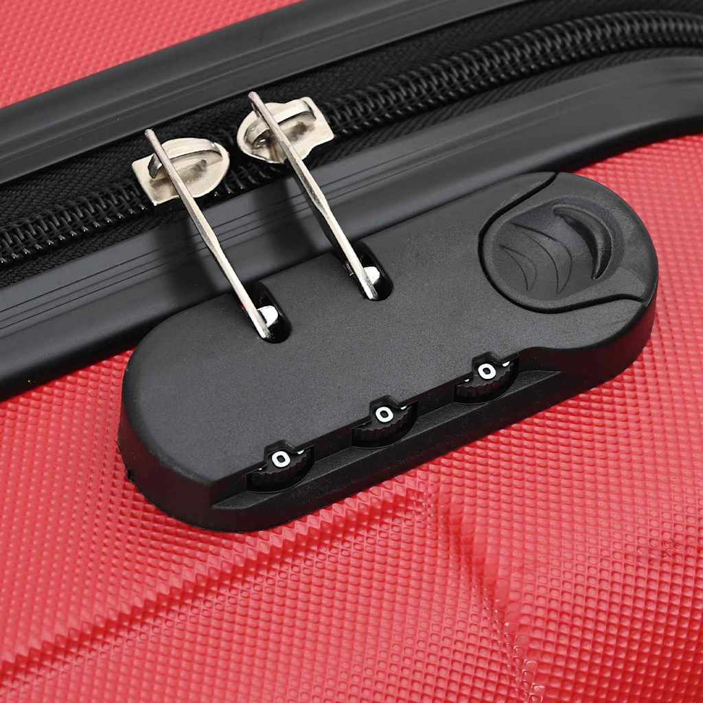vidaXL Suitcase with Lock 3 pcs Red 50 x 31 x 78 cm ABS Plastic