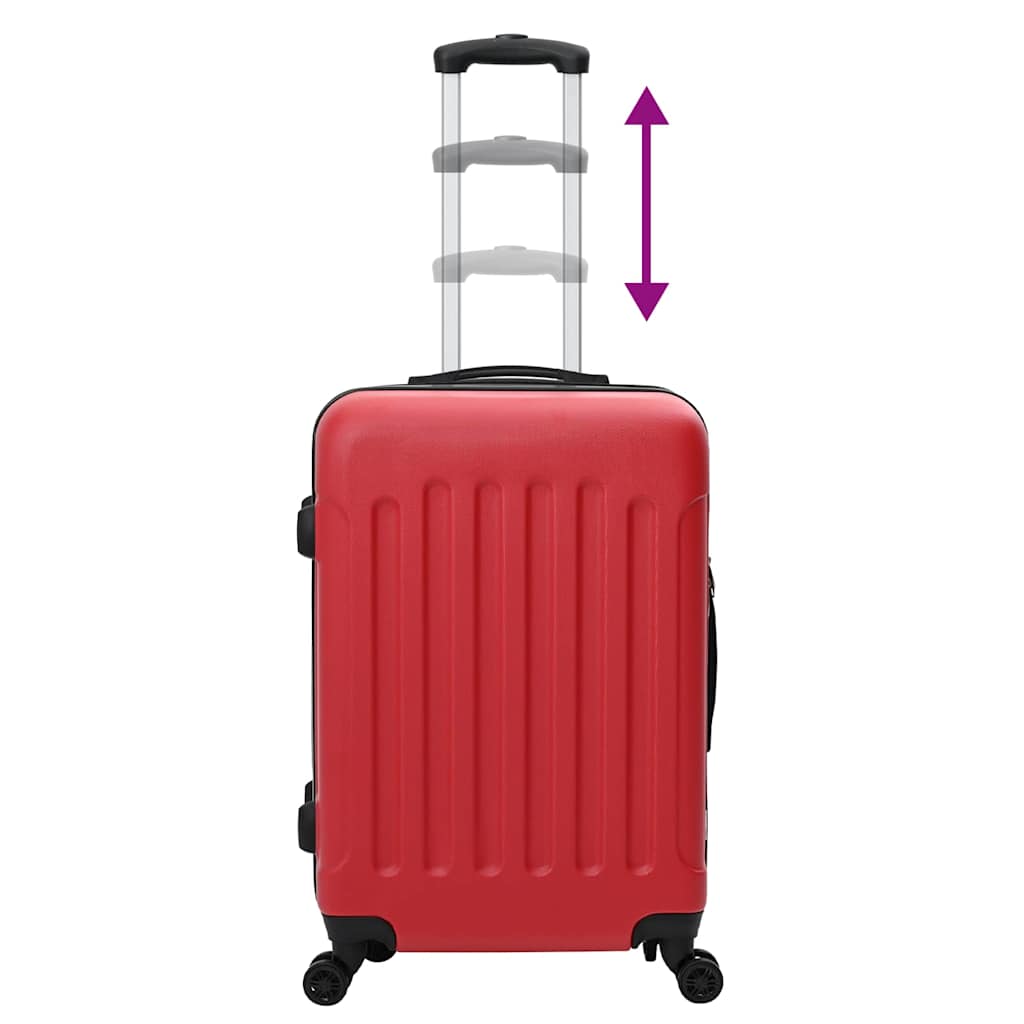 vidaXL Suitcase with Lock 3 pcs Red 50 x 31 x 78 cm ABS Plastic