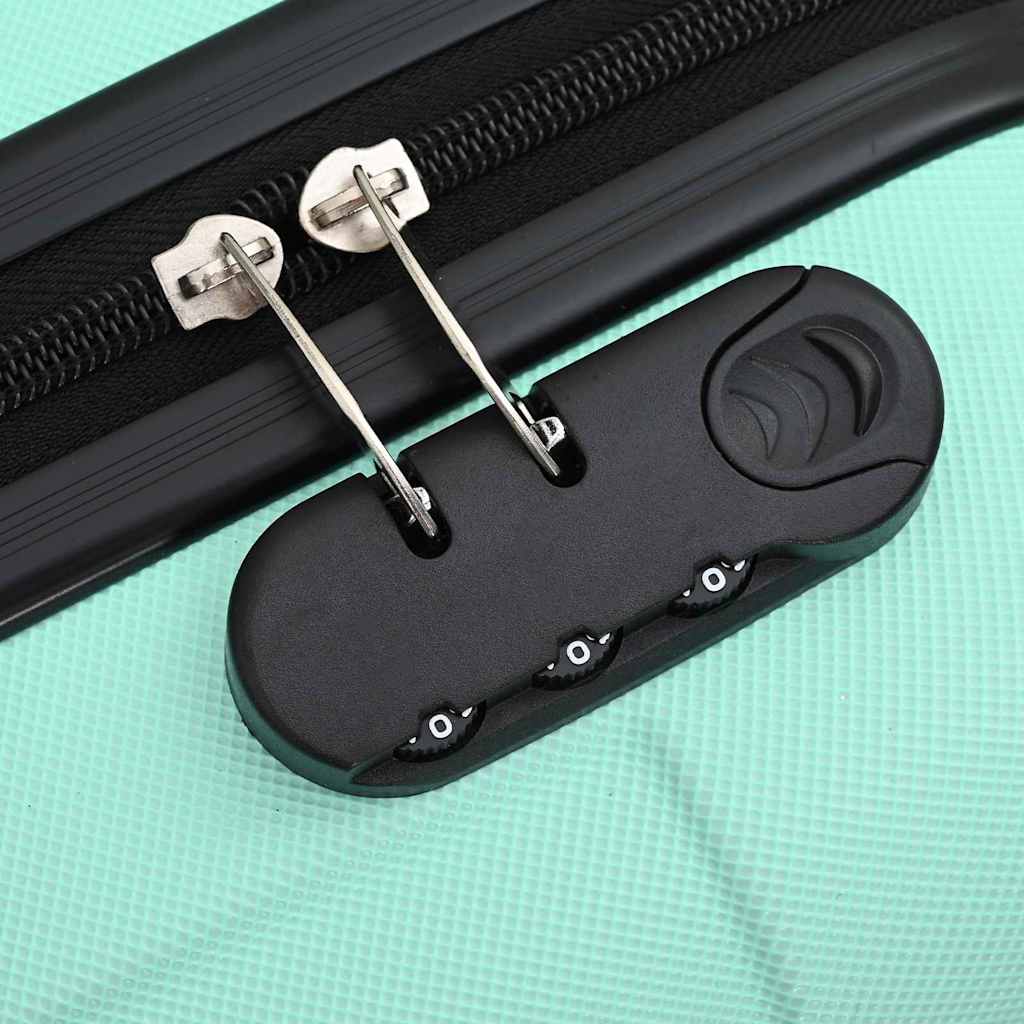 vidaXL Suitcase with Lock 3 pcs Mint Green 50 x 31 x 78 cm ABS Plastic