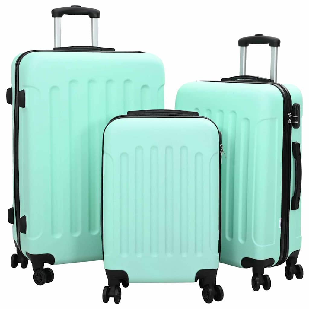 vidaXL Suitcase with Lock 3 pcs Mint Green 50 x 31 x 78 cm ABS Plastic