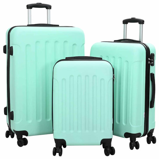vidaXL Suitcase with Lock 3 pcs Mint Green 50 x 31 x 78 cm ABS Plastic