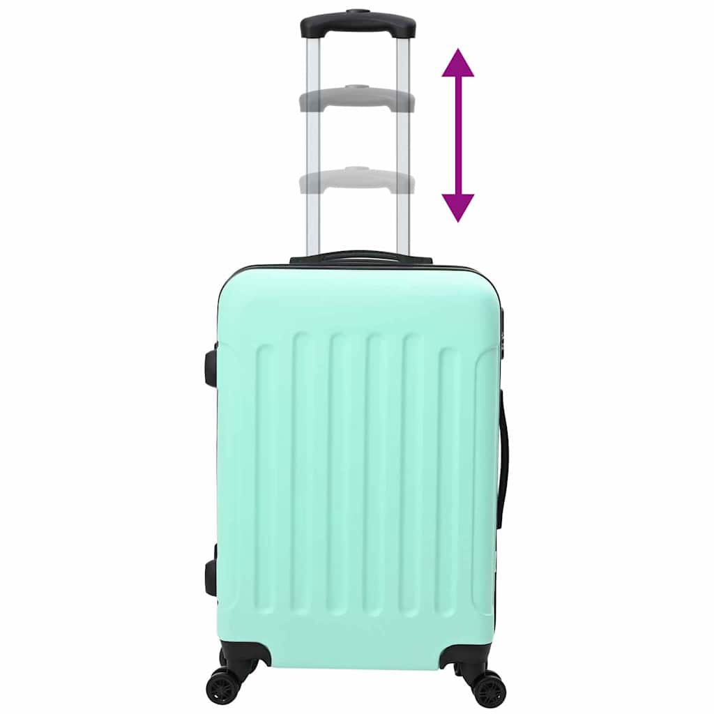 vidaXL Suitcase with Lock 3 pcs Mint Green 50 x 31 x 78 cm ABS Plastic
