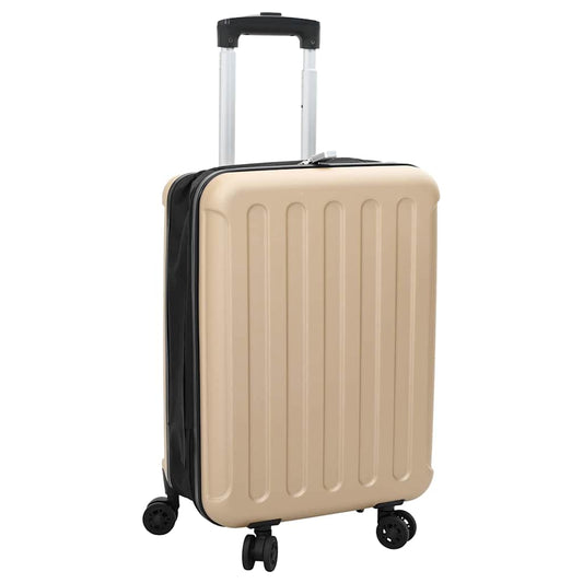 vidaXL Suitcase Folding Champagne 34 x 23 x 55.5 cm ABS Plastic - Beige