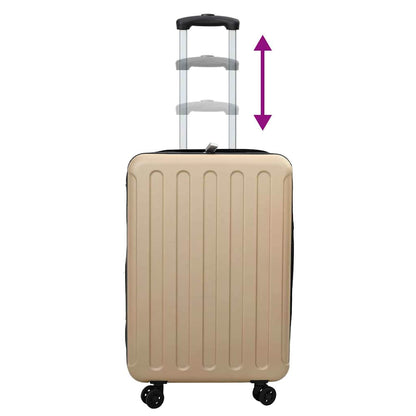vidaXL Suitcase Folding Champagne 34 x 23 x 55.5 cm ABS Plastic - Beige