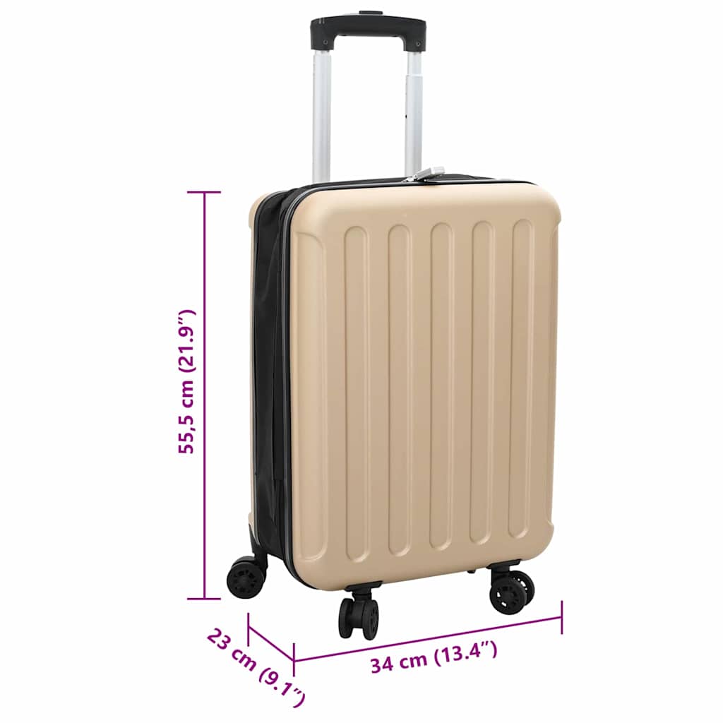 vidaXL Suitcase Folding Champagne 34 x 23 x 55.5 cm ABS Plastic - Beige