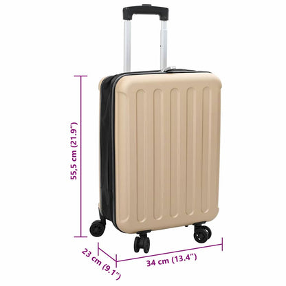 vidaXL Suitcase Folding Champagne 34 x 23 x 55.5 cm ABS Plastic - Beige