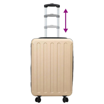 vidaXL Suitcase Folding Champagne 43 x 27 x 66 cm ABS Plastic - Beige