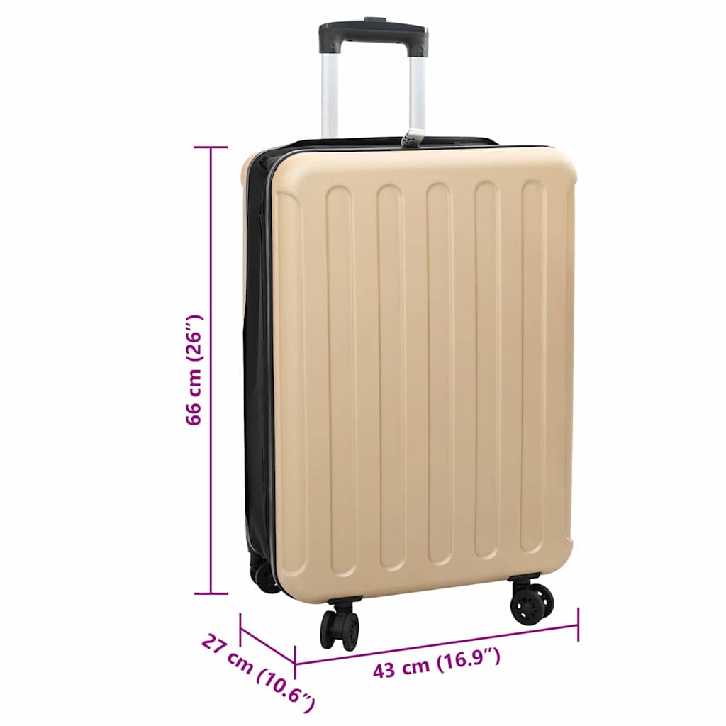 vidaXL Suitcase Folding Champagne 43 x 27 x 66 cm ABS Plastic - Beige