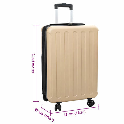 vidaXL Suitcase Folding Champagne 43 x 27 x 66 cm ABS Plastic - Beige