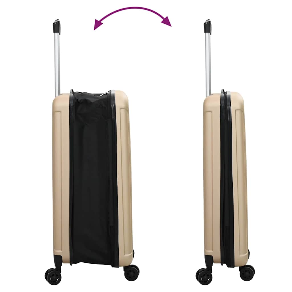 vidaXL Suitcase Folding Champagne 50 x 30 x 76 cm ABS Plastic - Beige
