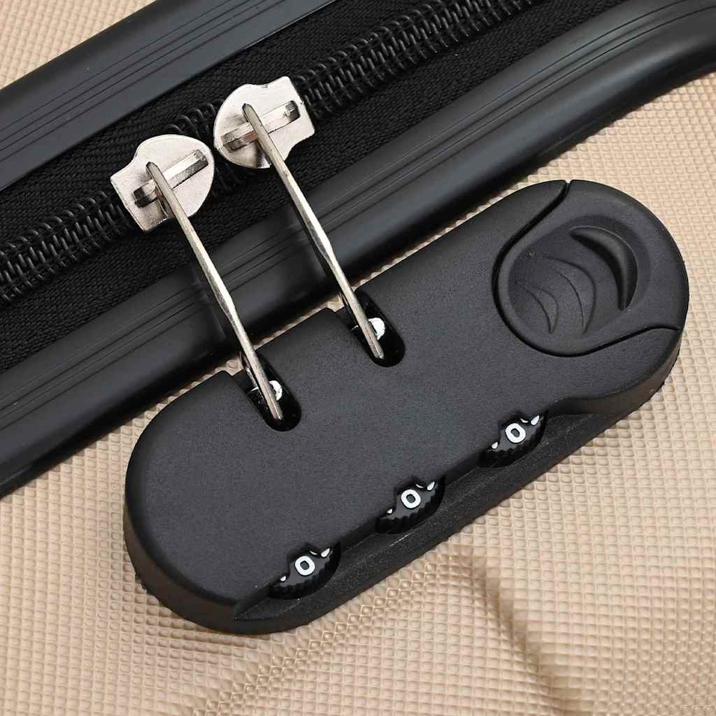 vidaXL Suitcase with Lock 3 pcs Champagne 50 x 31 x 78 cm ABS Plastic - Beige