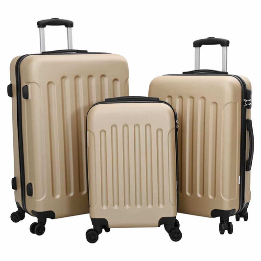 vidaXL Suitcase with Lock 3 pcs Champagne 50 x 31 x 78 cm ABS Plastic - Beige