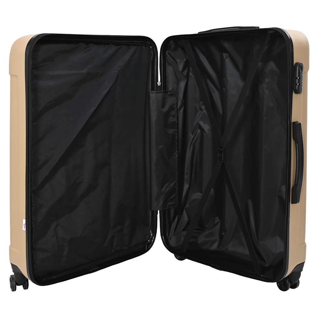 vidaXL Suitcase with Lock 3 pcs Champagne 50 x 31 x 78 cm ABS Plastic - Beige