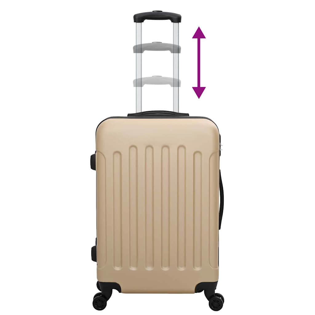 vidaXL Suitcase with Lock 3 pcs Champagne 50 x 31 x 78 cm ABS Plastic - Beige