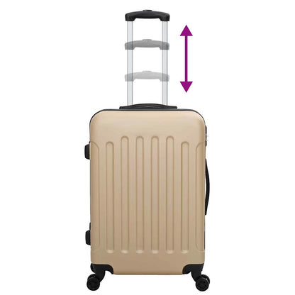 vidaXL Suitcase with Lock 3 pcs Champagne 50 x 31 x 78 cm ABS Plastic - Beige