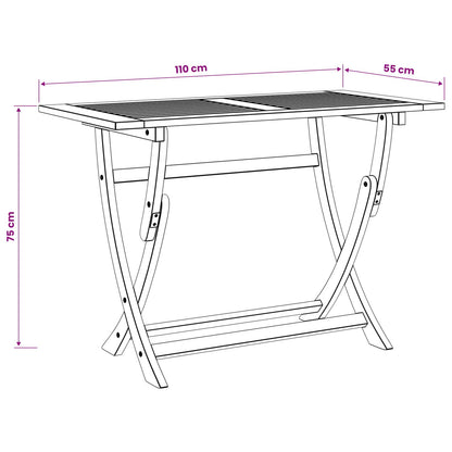 vidaXL Sydney Rectangle Table Brown 110 x 55 x 75 cm Solid Acacia Wood
