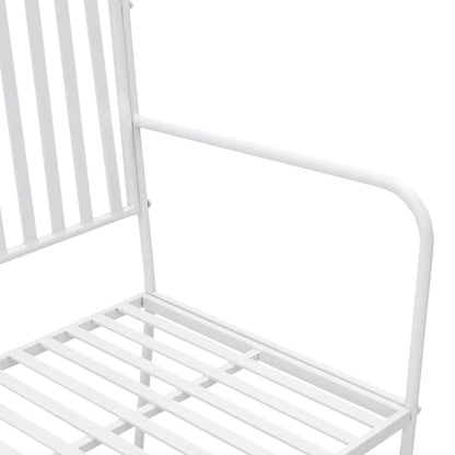 vidaXL Garden Bench Plain White 103.5 x 51.5 x 90 cm Steel