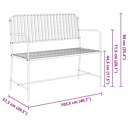 vidaXL Garden Bench Plain White 103.5 x 51.5 x 90 cm Steel