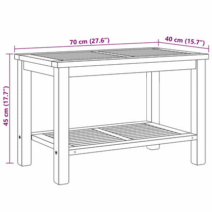 vidaXL Coffee Table with Storage Brown 70 x 40 x 45 cm Solid Teak Wood