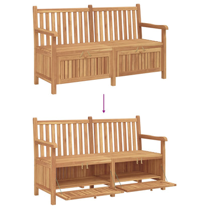 vidaXL Garden Bench with Storage 150 x 60 x 90 cm Solid Teak Wood - Brown