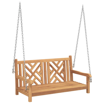 vidaXL Garden Swing Bench 114 x 60 x 64 cm Solid Teak Wood - Brown