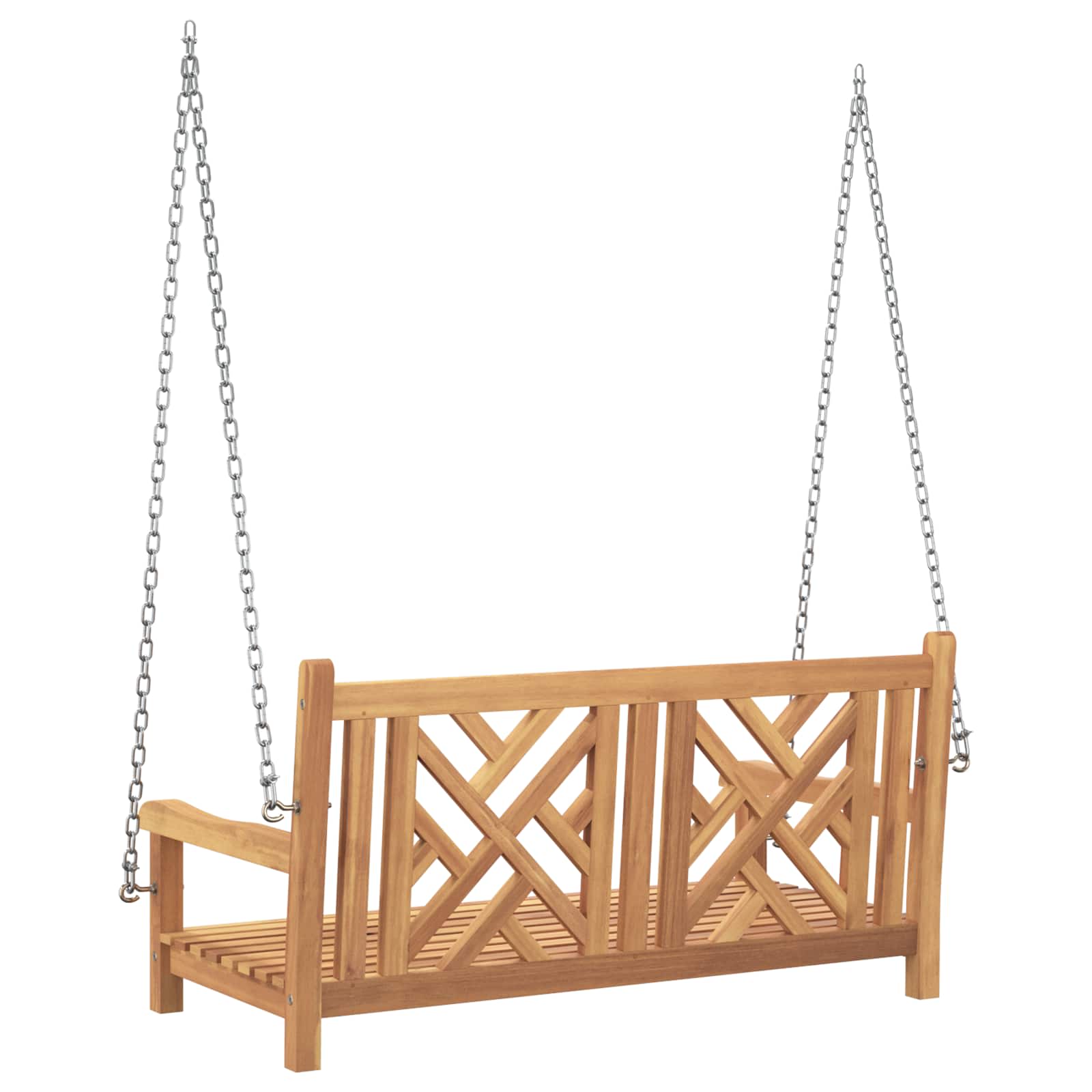 vidaXL Garden Swing Bench 114 x 60 x 64 cm Solid Teak Wood - Brown