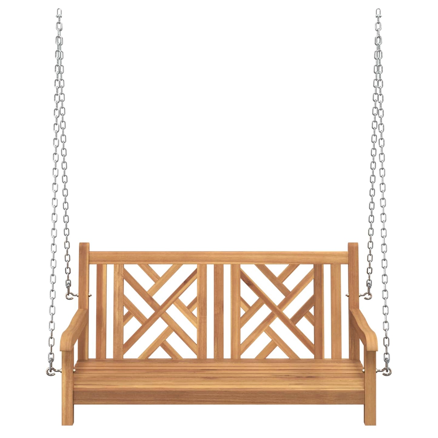 vidaXL Garden Swing Bench 114 x 60 x 64 cm Solid Teak Wood - Brown